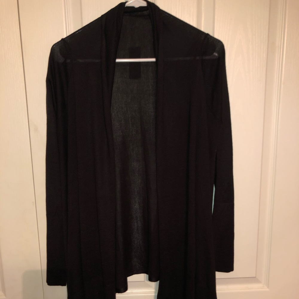 High low black cardigan